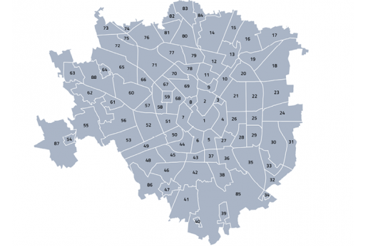 Fig. 3. La Milano dei quartieri, i Nuclei di identità locale. (fonte: Comune di Milano 2019).