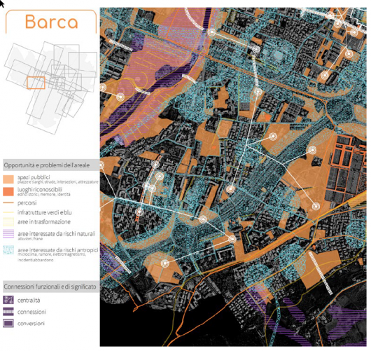 Fig. 4. Dettaglio della Strategia locale per l'Areale Barca (fonte: Comune di Bologna 2021).