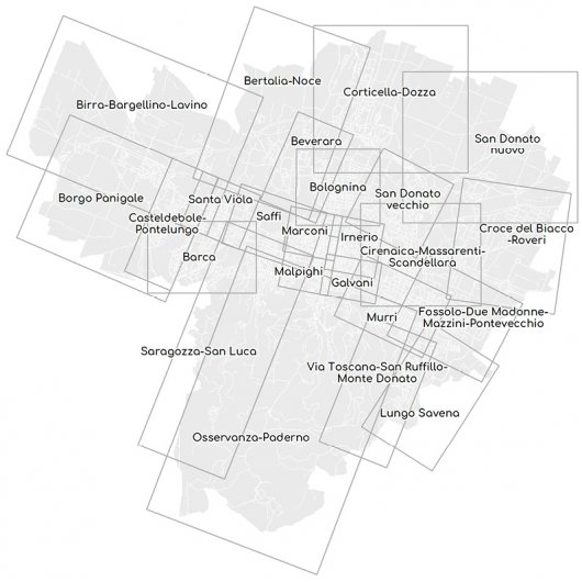 Fig. 5. Individuazione degli Areali (fonte: Comune di Bologna 2021).